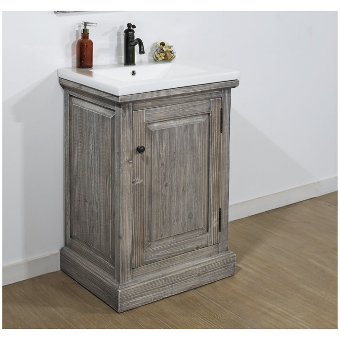 Highland Dunes Bump 24'' Free Standing Single Bathroom Vanity with